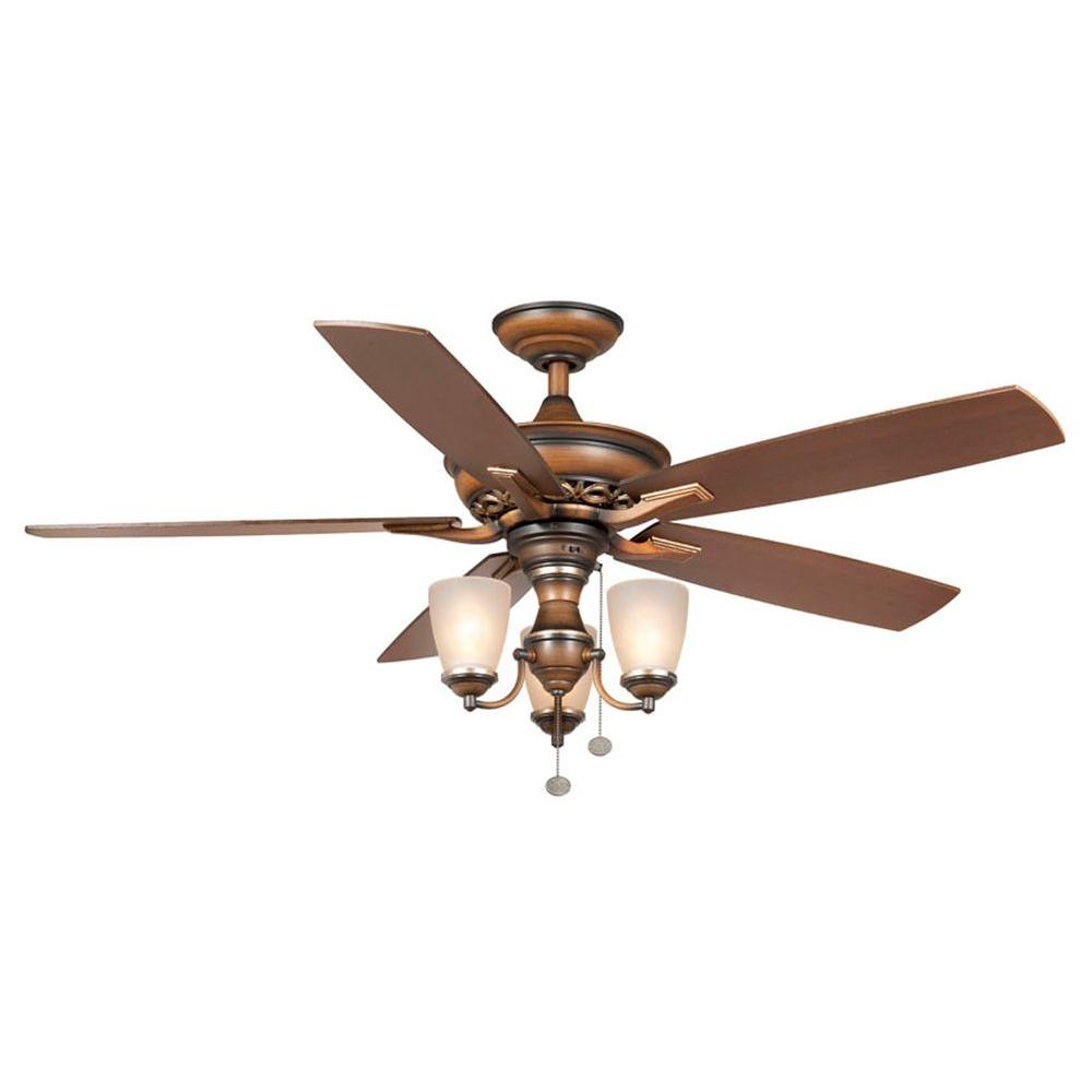 Hampton Bay Havenville Berre Walnut Ceiling Fan Manual Ceiling Fans HQ