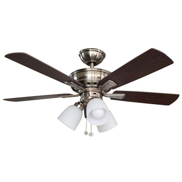 Hampton Bay Vaurgas LED Indoor Brushed Nickel Ceiling Fan Manual